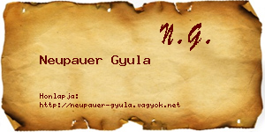Neupauer Gyula névjegykártya